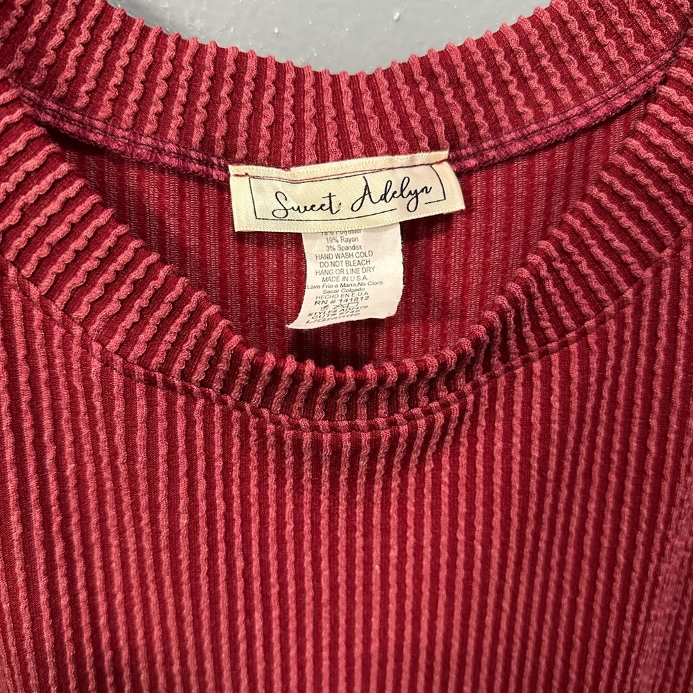 Sweet Adelyn Rose Ribbed Dress with Pockets -comfortable fit with slits in sides - Picture 3 of 11